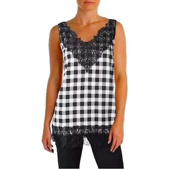 Hugo Boss Tops - 🆕 HUGO BOSS Womens checkered lace top size 10